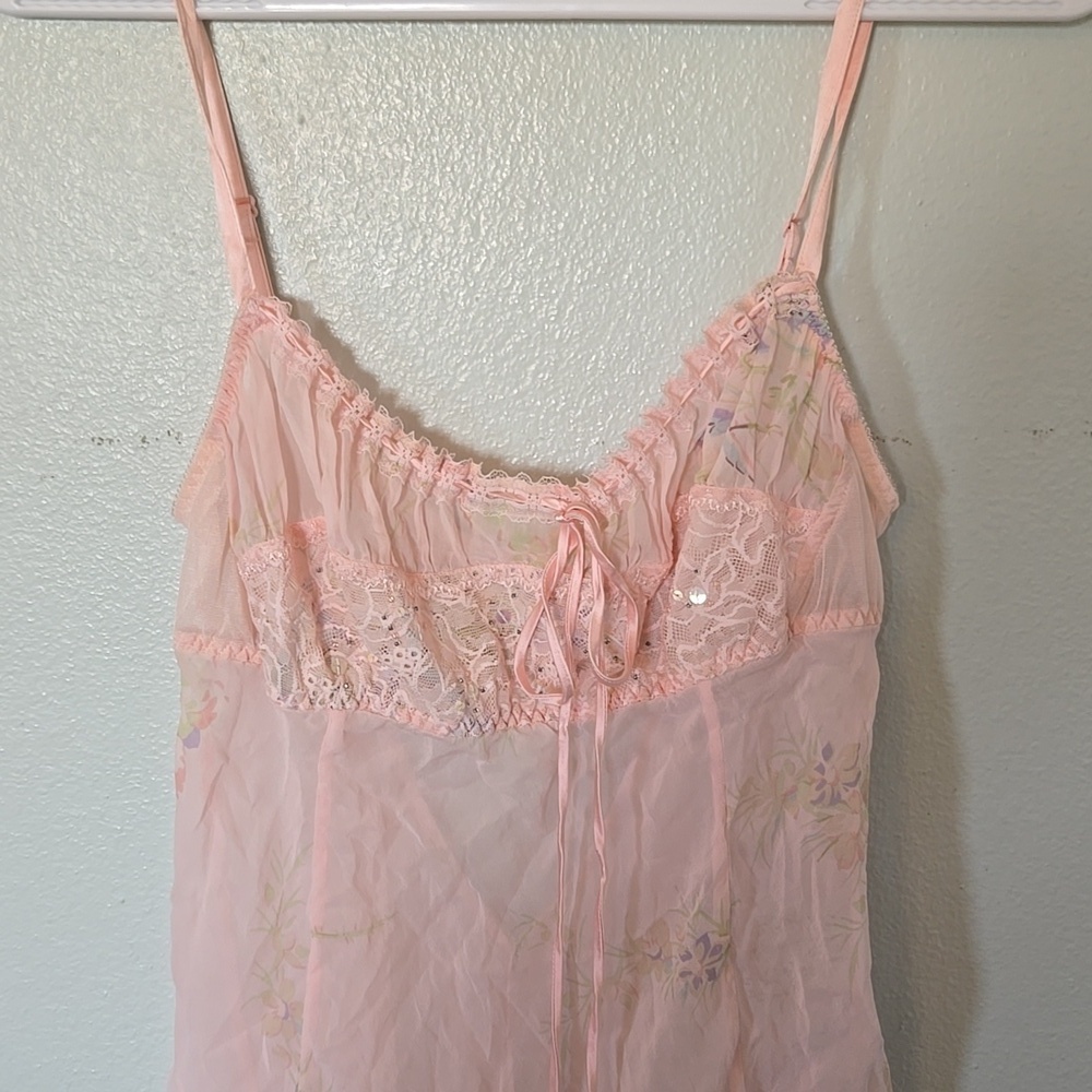 Victoria's Secret |*Rare*Vintage 100% Silk Pink Floral Slip Lingerie Size Medium - Picture 2 of 11